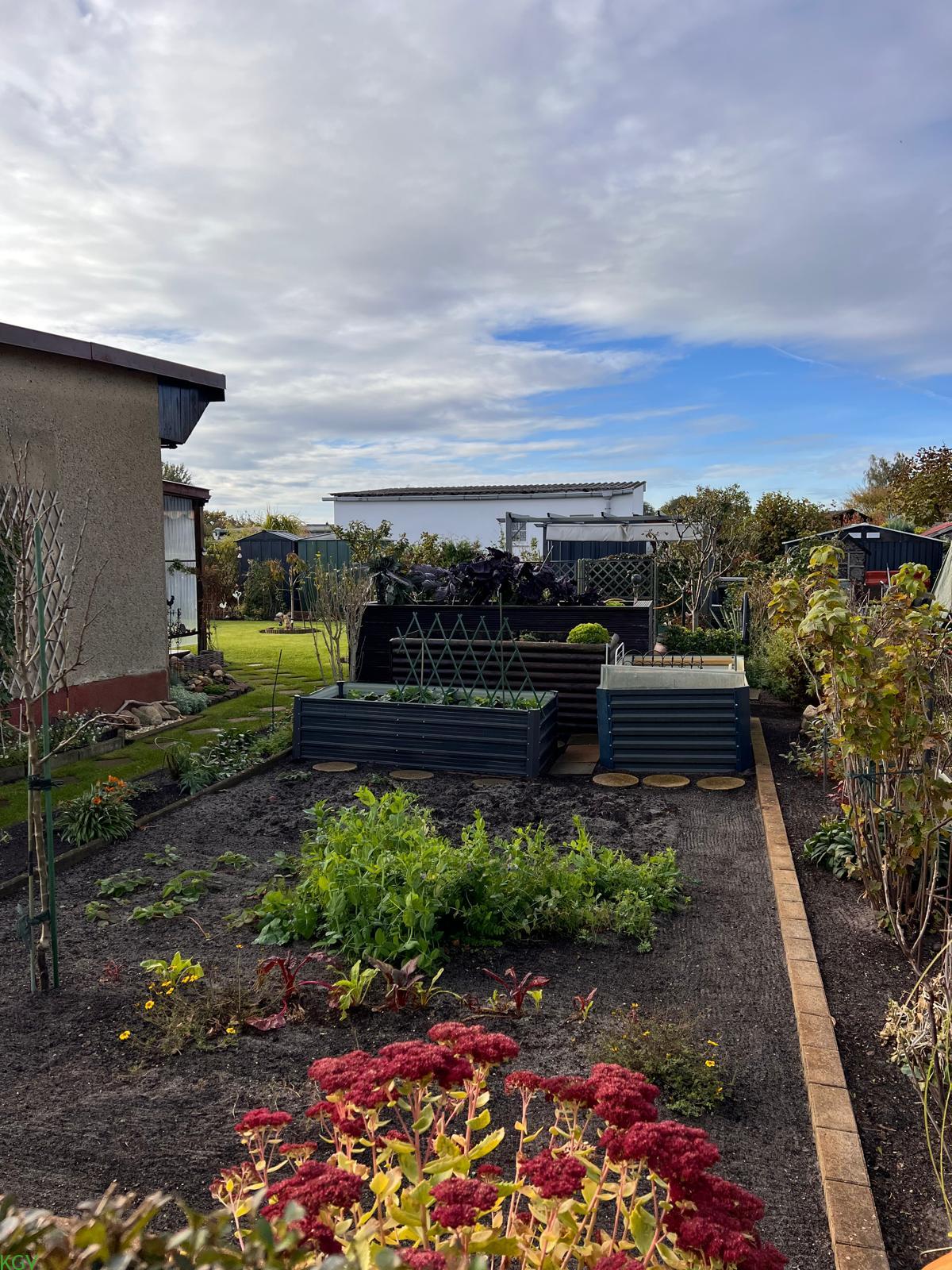 Hochbeete und Gartenflächen
